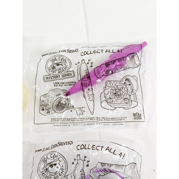 Long John Silvers 1997 - Snoopy as Joe Cool Secret Agent - Complete Set of 4 - Picture 4 of 7